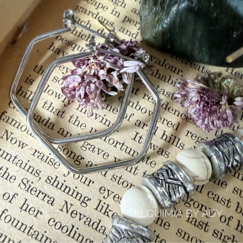 Hypoallergenic Silver steel Geometric hoop Earrings